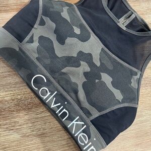 Calvin Klein Performance Women's Jigsaw Print Mesh Pieced Bra